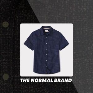 EUC The Normal Brand Ocean Freshwater Short Sleeve Button Up Shirt